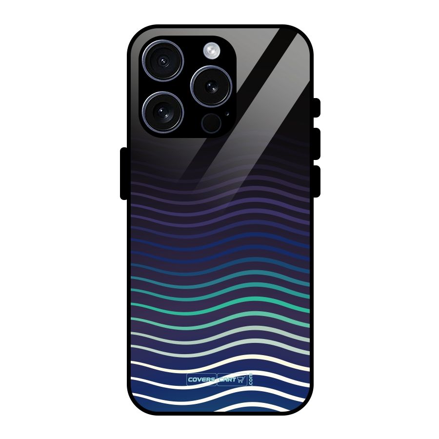 Wavy Stripes Glass Back Case for iPhone 15 Pro