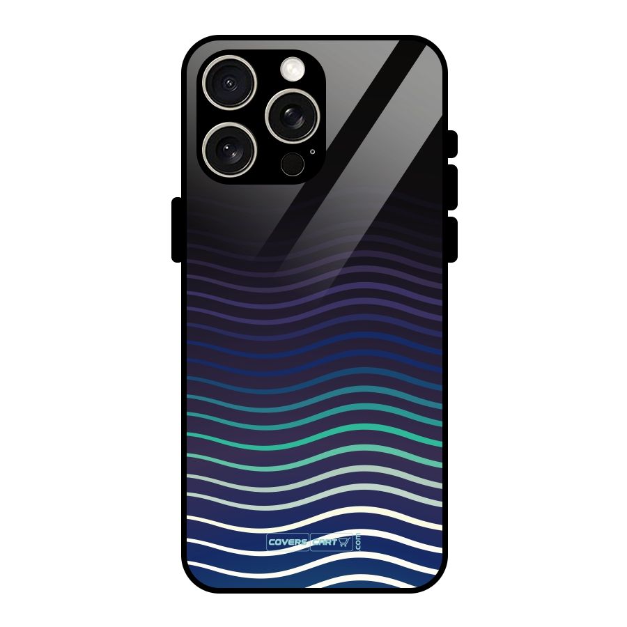 Wavy Stripes Glass Back Case for iPhone 15 Pro Max