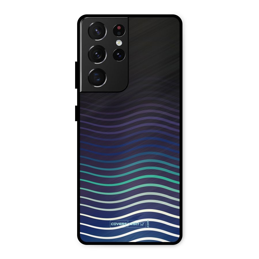 Wavy Stripes Metal Back Case for Galaxy S21 Ultra 5G