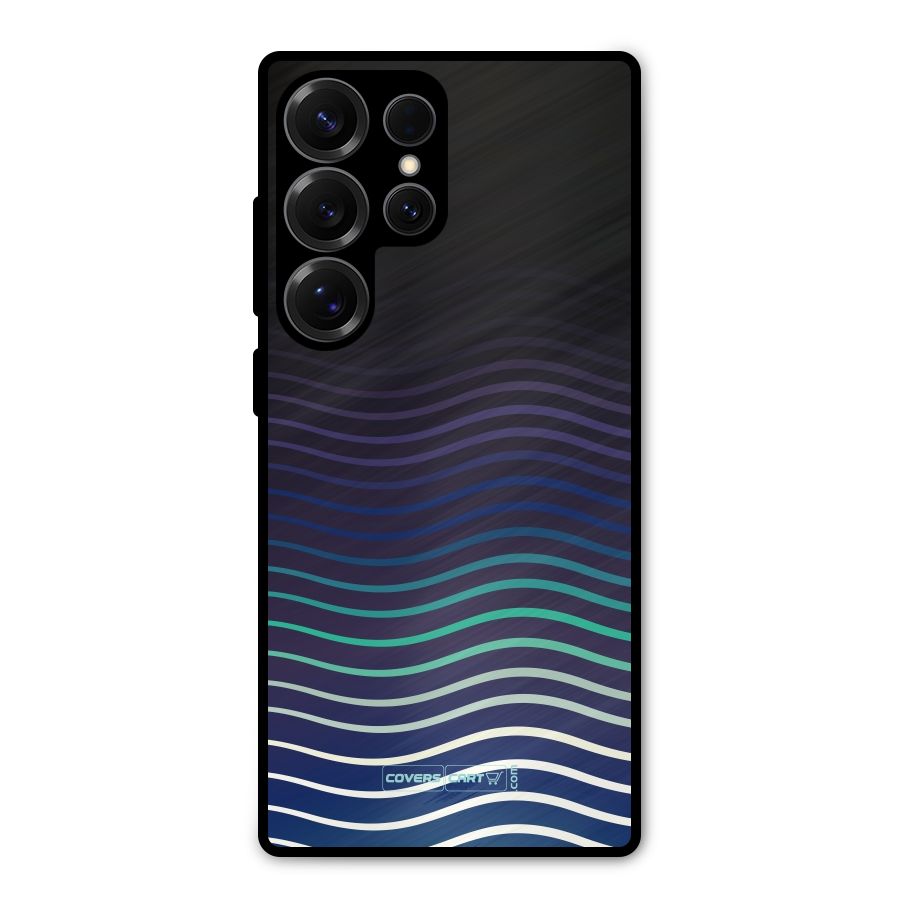 Wavy Stripes Metal Back Case for Galaxy S25 Ultra