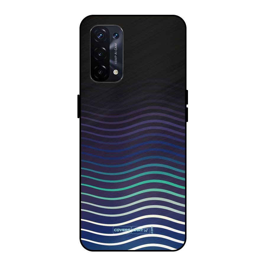 Wavy Stripes Metal Back Case for Oppo A74 5G