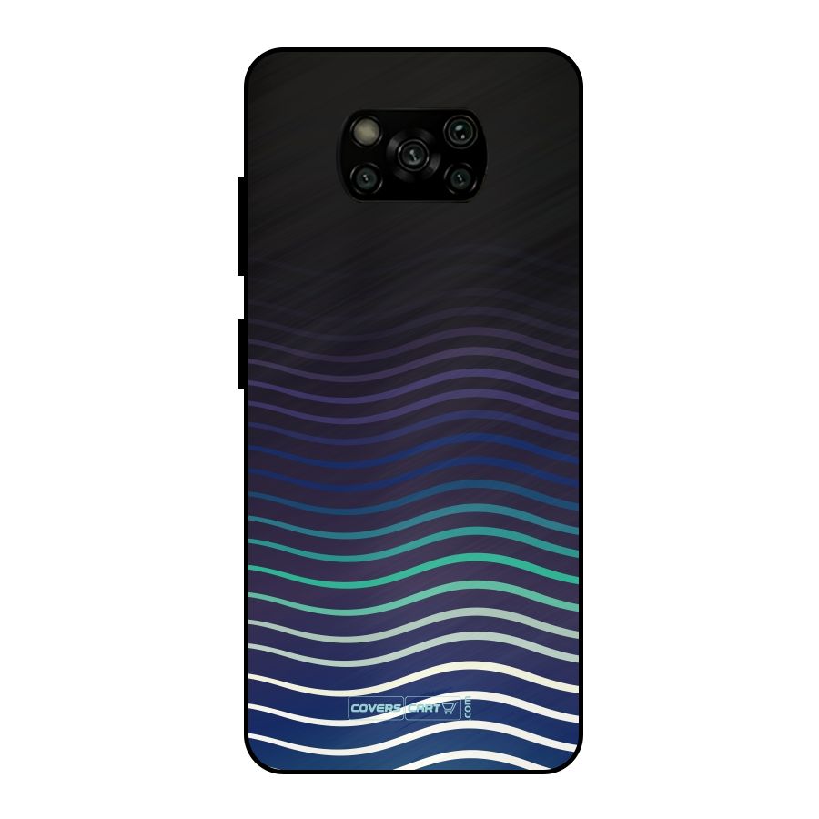 Wavy Stripes Metal Back Case for Poco X3