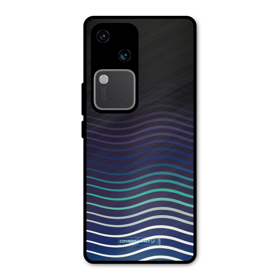 Wavy Stripes Metal Back Case for Vivo V30 Pro