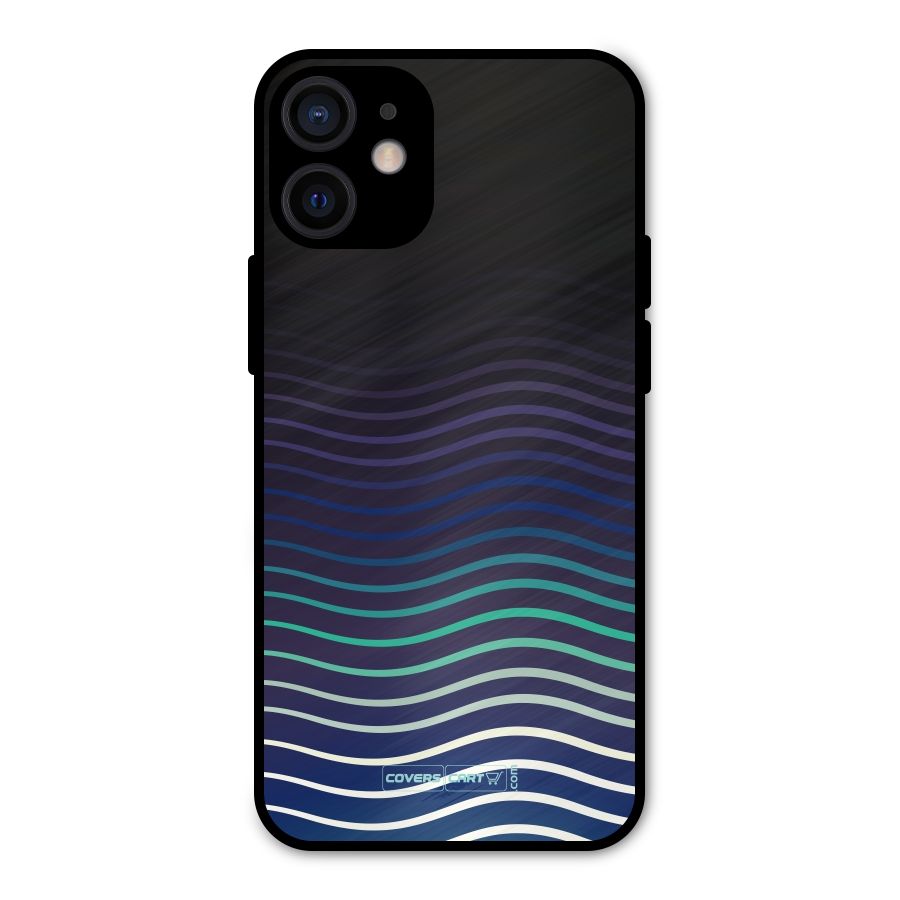 Wavy Stripes Metal Back Case for iPhone 12 Mini