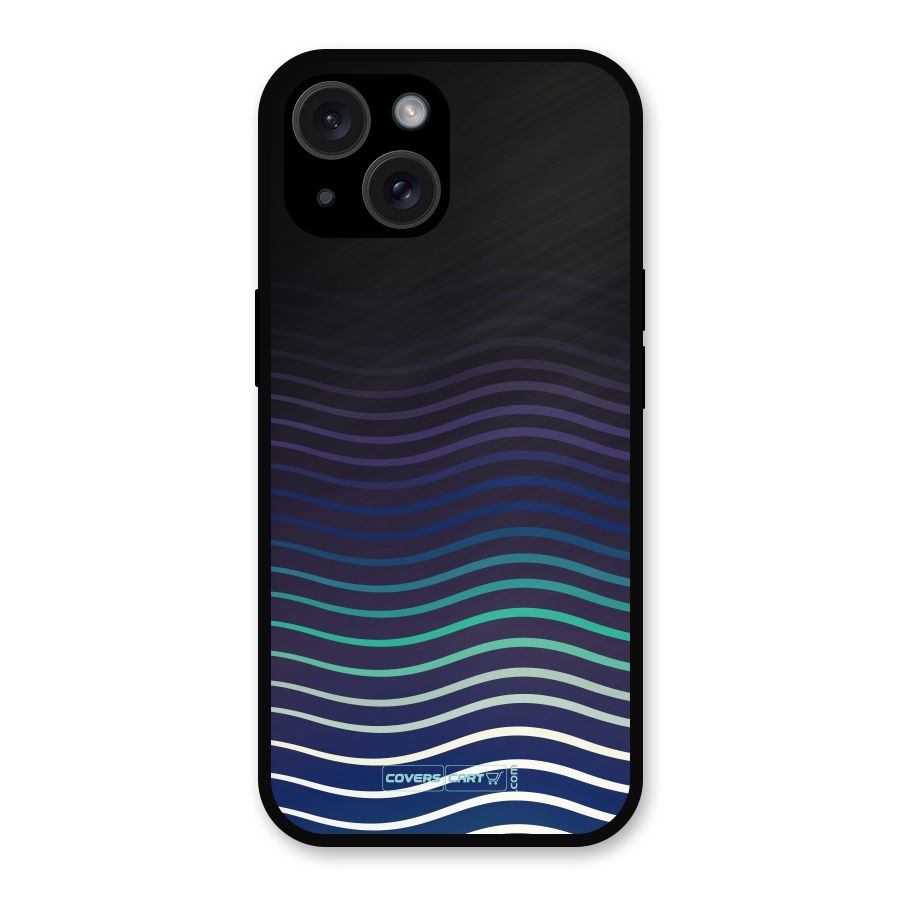 Wavy Stripes Metal Back Case for iPhone 15