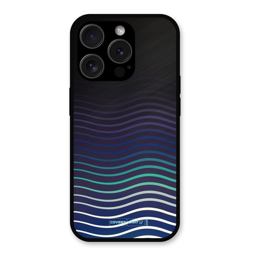 Wavy Stripes Metal Back Case for iPhone 15 Pro