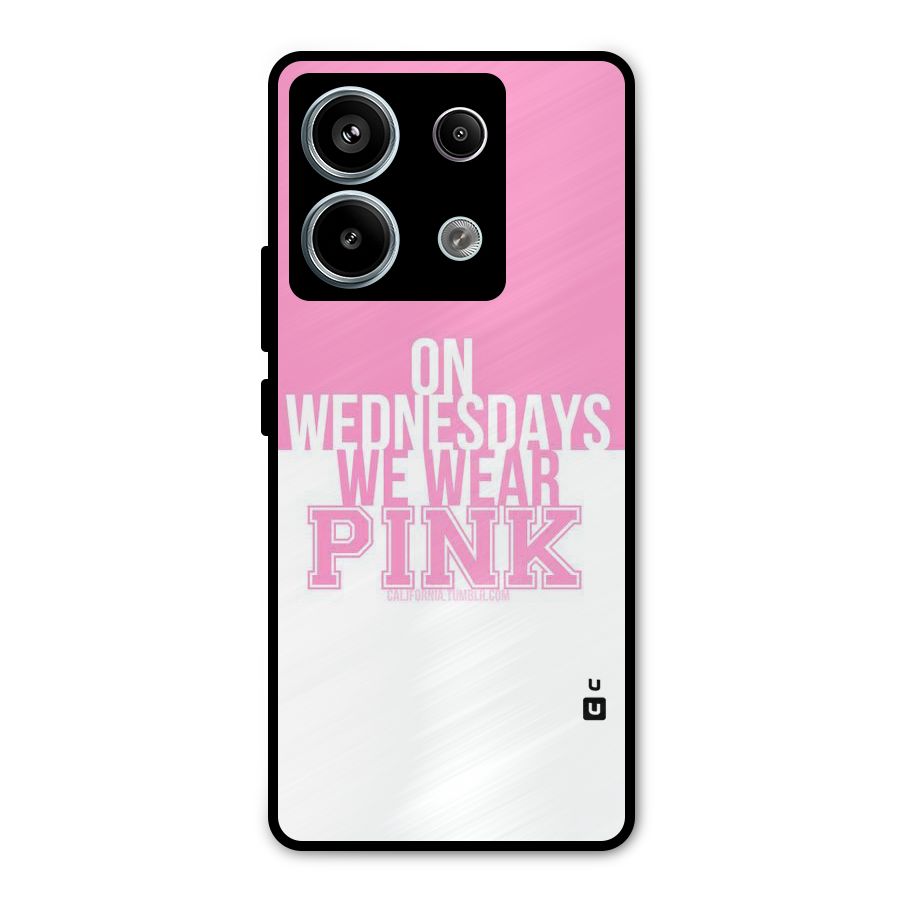 Wear Pink Metal Back Case for Redmi Note 13 Pro 5G