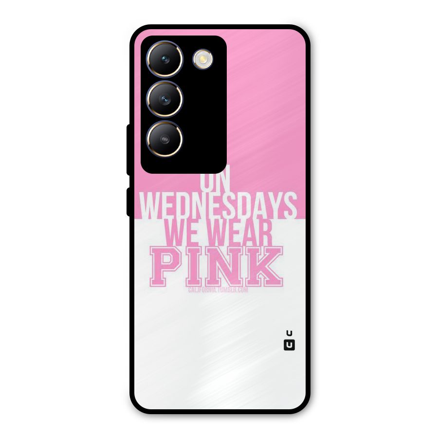 Wear Pink Metal Back Case for Vivo T3 5G