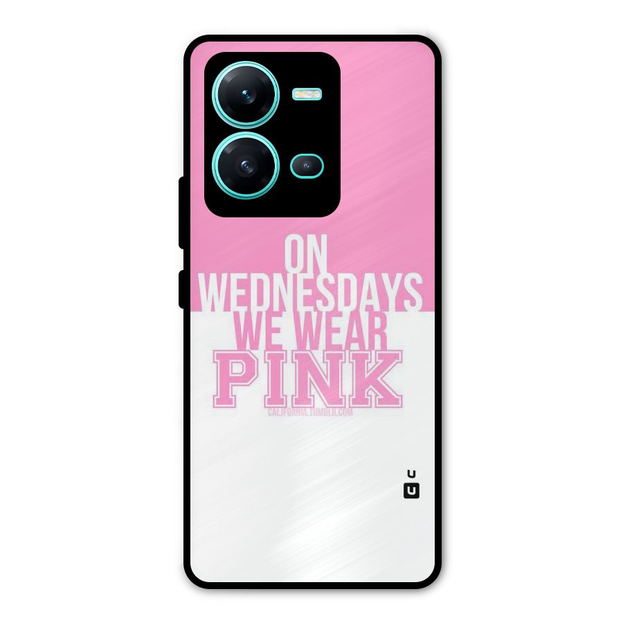 Wear Pink Metal Back Case for Vivo V25