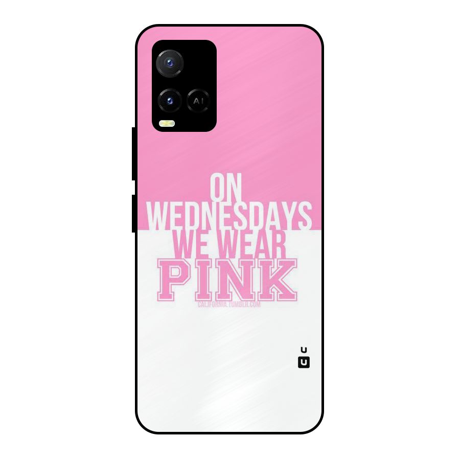 Wear Pink Metal Back Case for Vivo Y21A