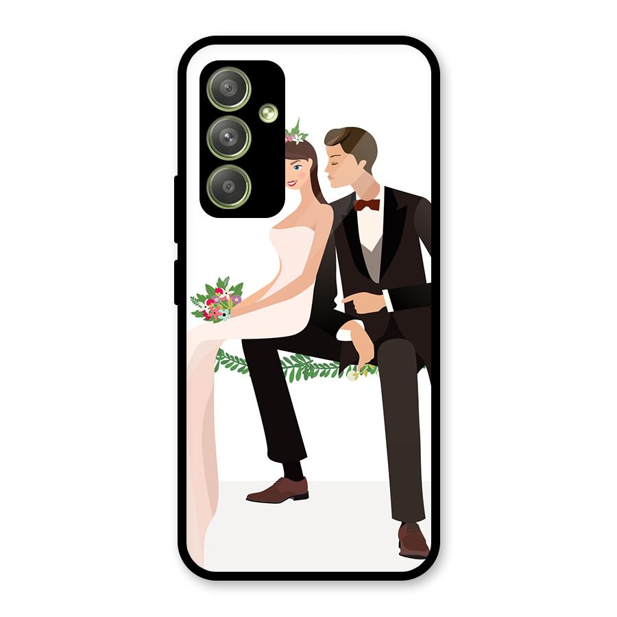 Wedding Couple Glass Back Case for Galaxy A54