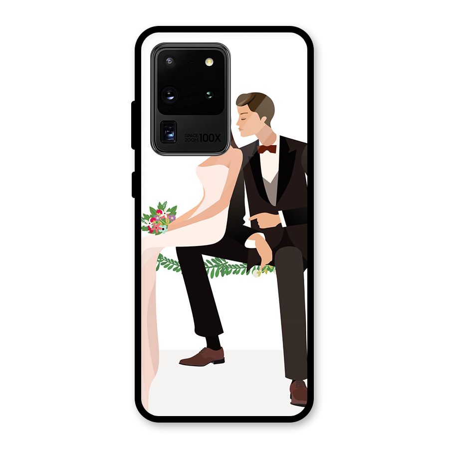 Wedding Couple Glass Back Case for Galaxy S20 Ultra