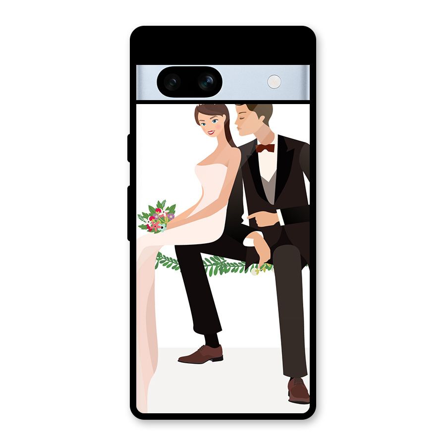 Wedding Couple Glass Back Case for Google Pixel 7a