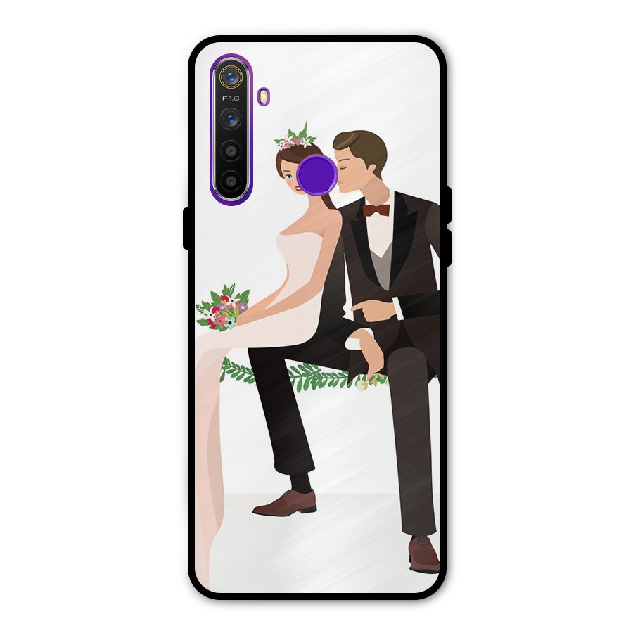 Wedding Couple Glass Back Case for Realme 5s