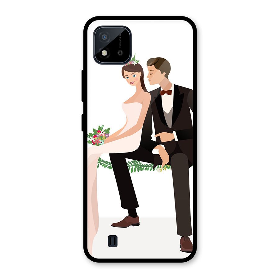 Wedding Couple Glass Back Case for Realme C11 2021