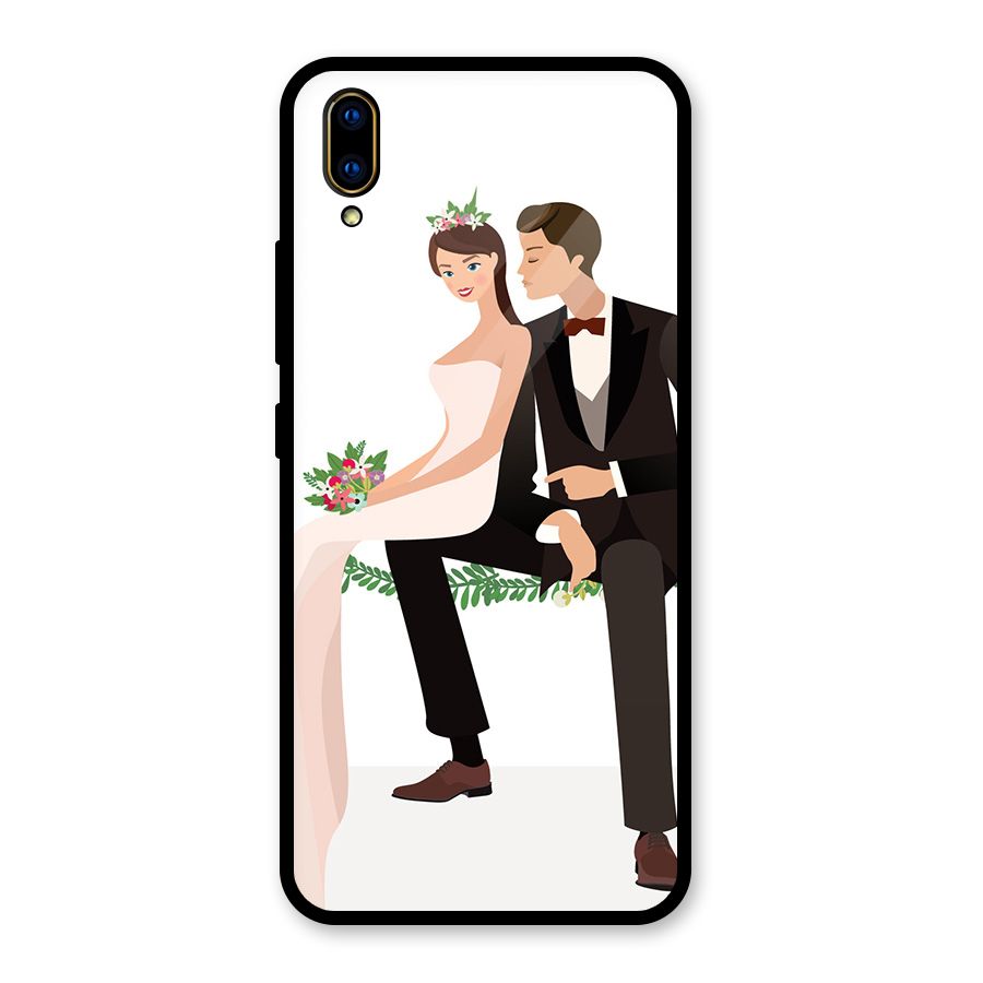 Wedding Couple Glass Back Case for Vivo V11 Pro