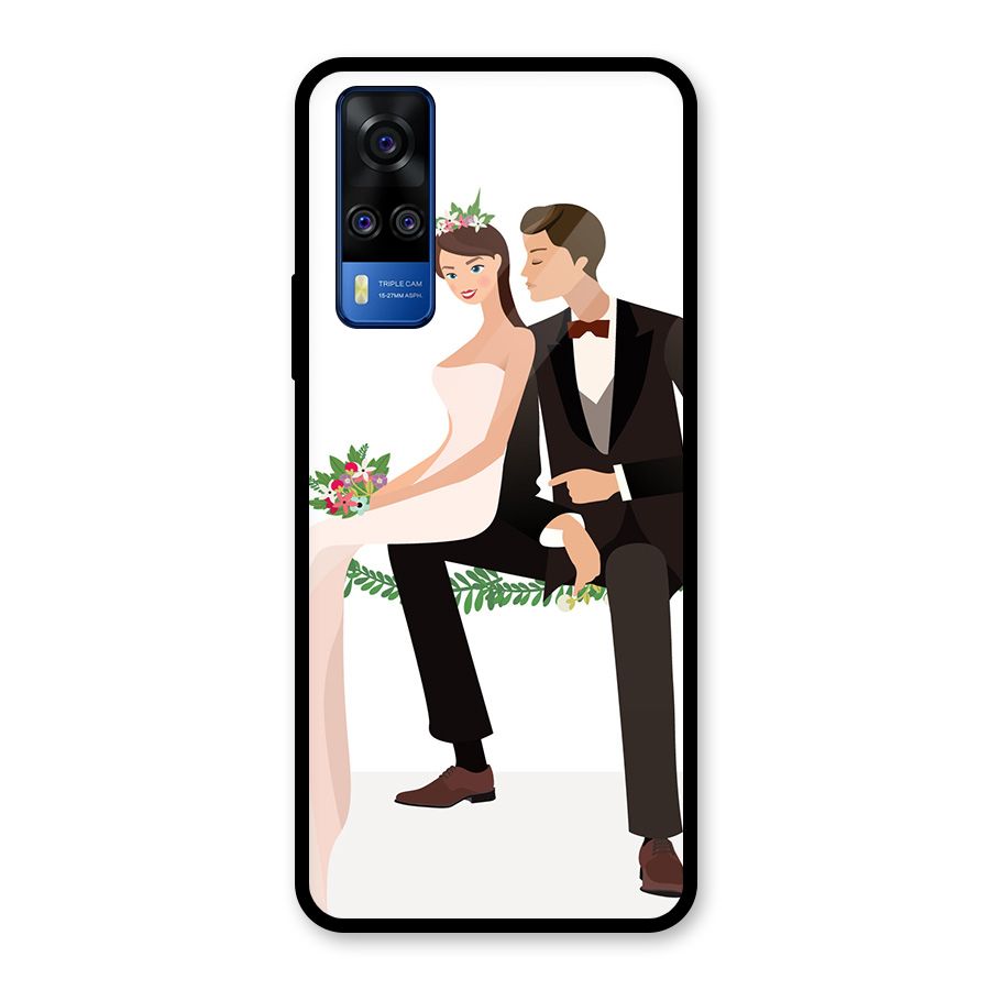 Wedding Couple Glass Back Case for Vivo Y31