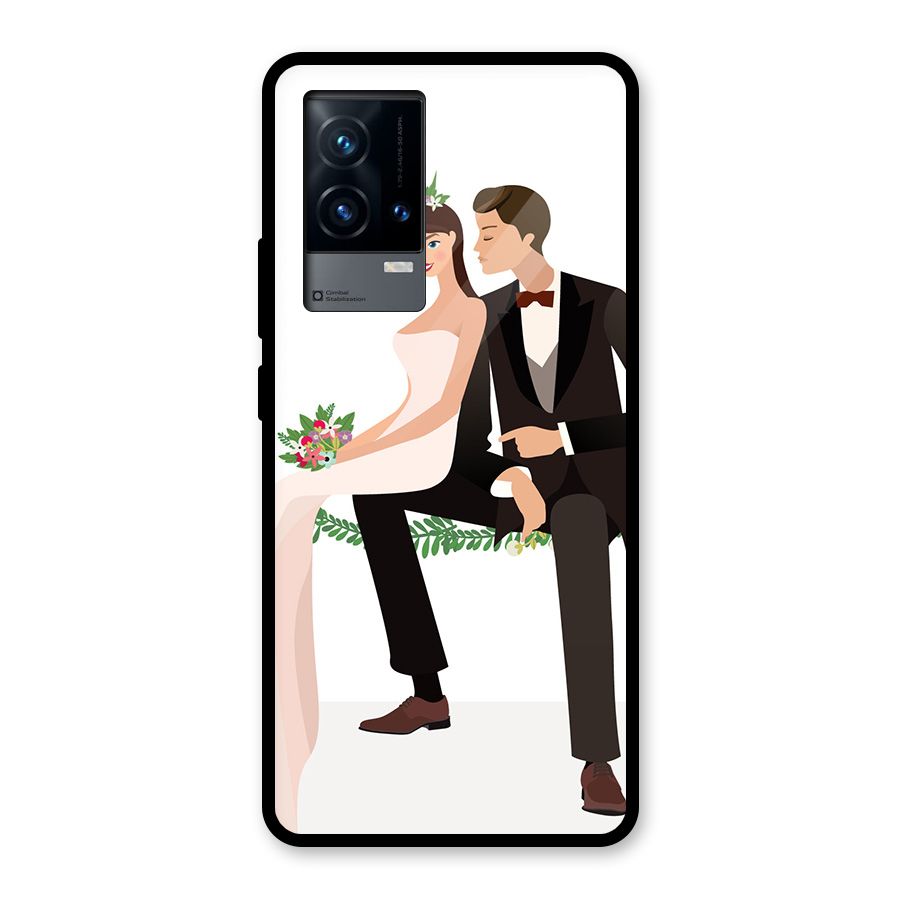 Wedding Couple Glass Back Case for iQOO 9 5G