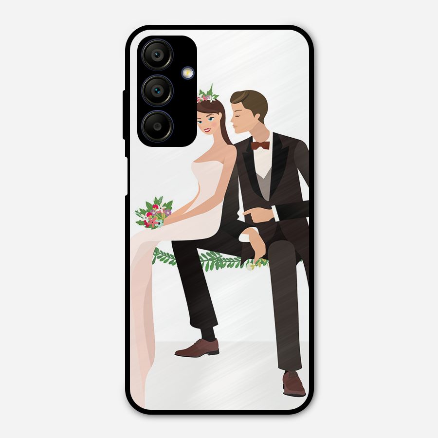 Wedding Couple Metal Back Case for Galaxy A15 5G