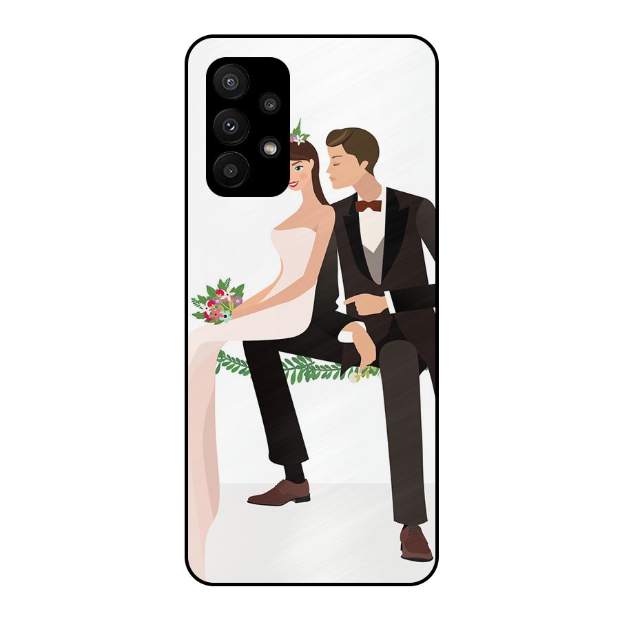Wedding Couple Metal Back Case for Galaxy A23