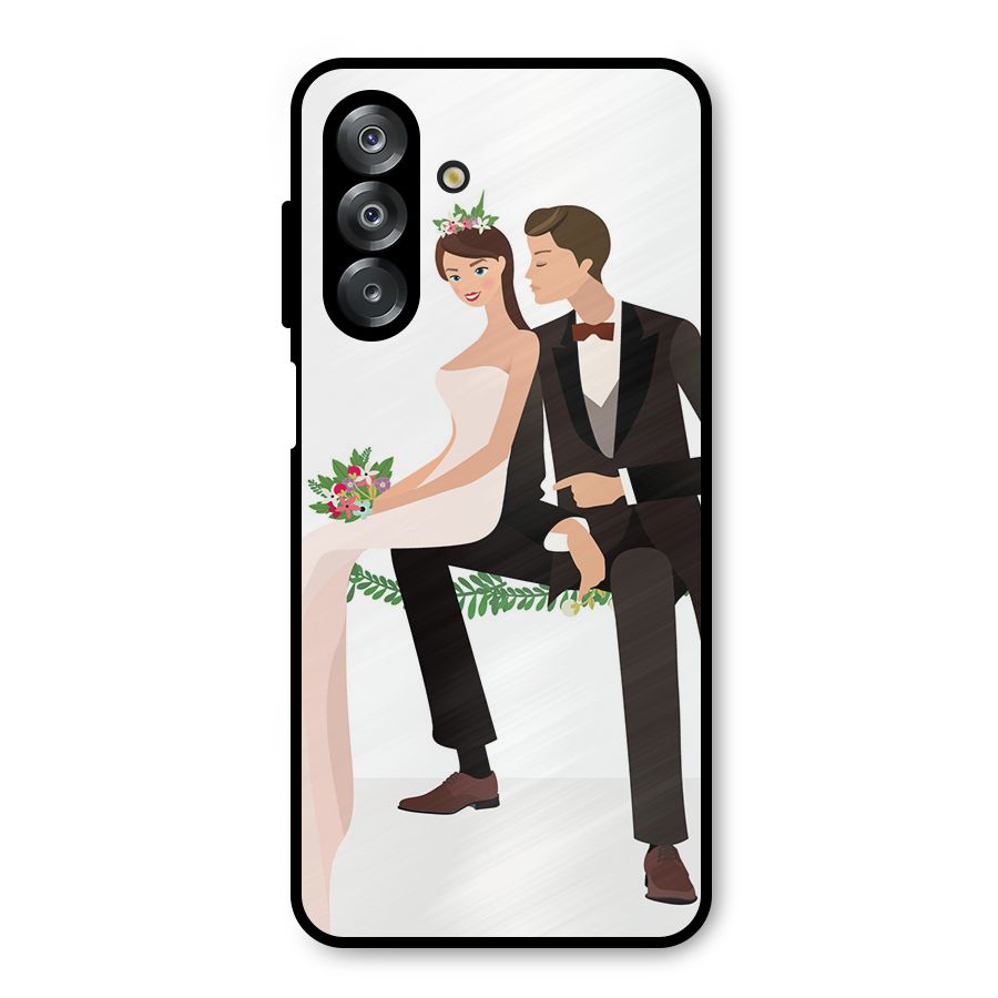 Wedding Couple Metal Back Case for Galaxy A26