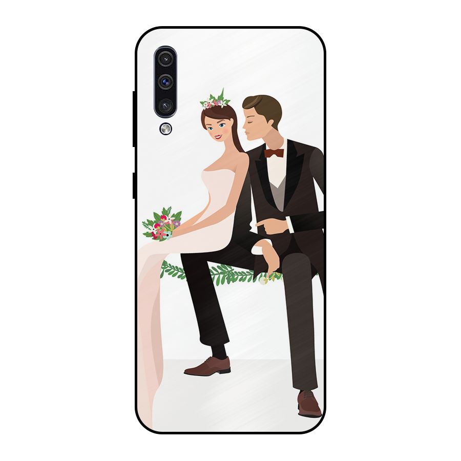 Wedding Couple Metal Back Case for Galaxy A30s