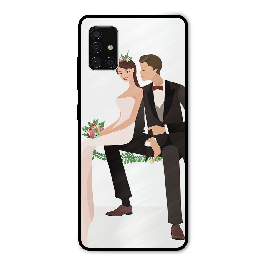 Wedding Couple Metal Back Case for Galaxy A51