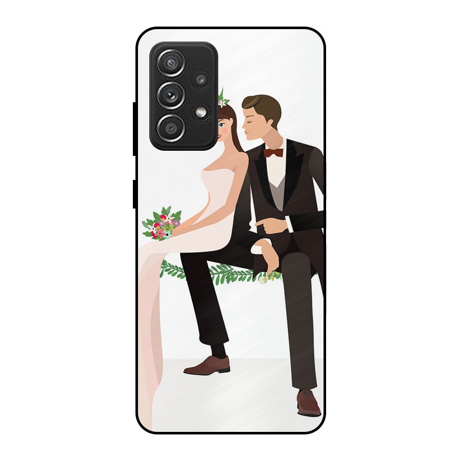 Wedding Couple Metal Back Case for Galaxy A52