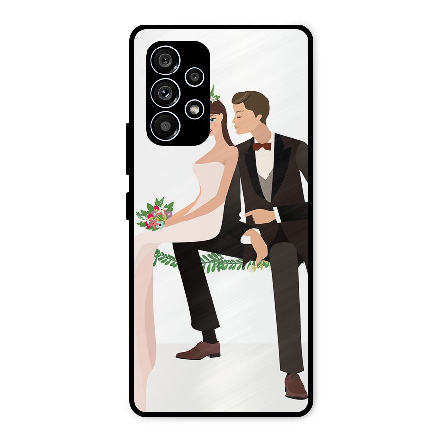 Wedding Couple Metal Back Case for Galaxy A53 5G