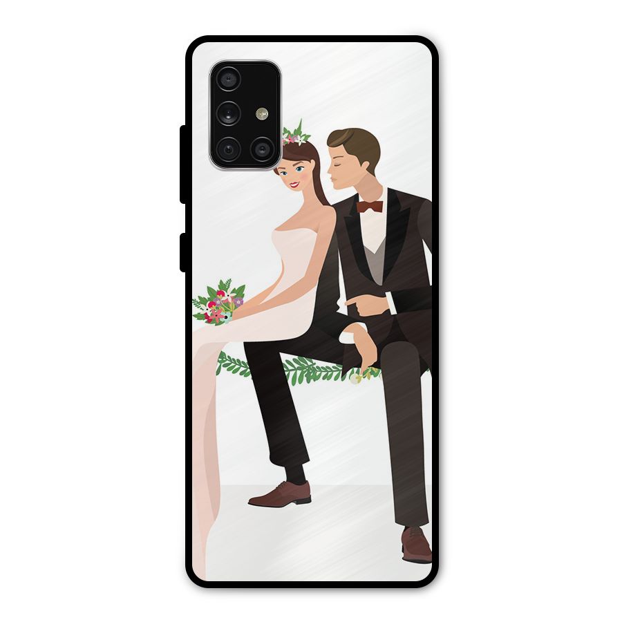 Wedding Couple Metal Back Case for Galaxy A71