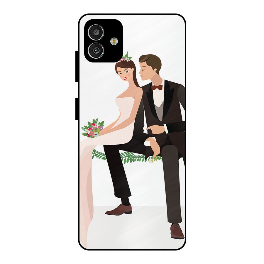 Wedding Couple Metal Back Case for Galaxy M13 5G