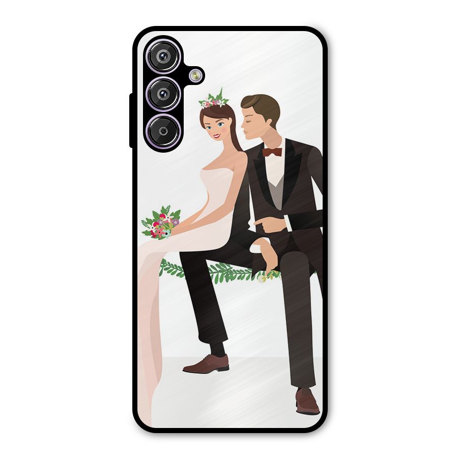 Wedding Couple Metal Back Case for Galaxy M15