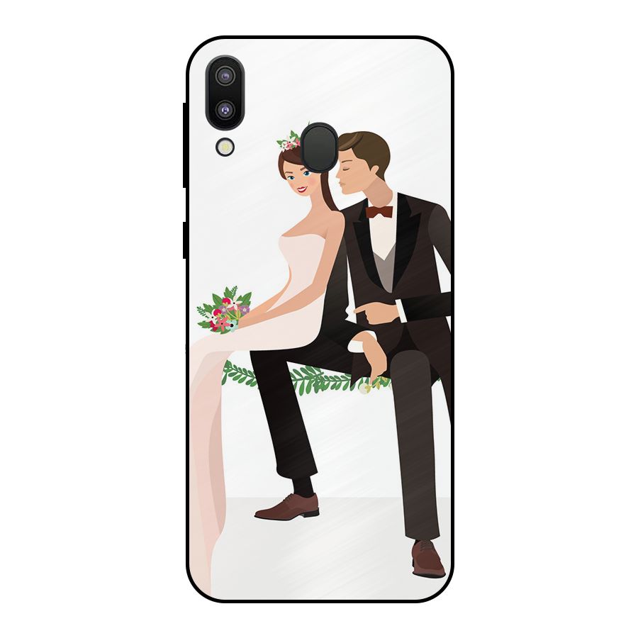 Wedding Couple Metal Back Case for Galaxy M20