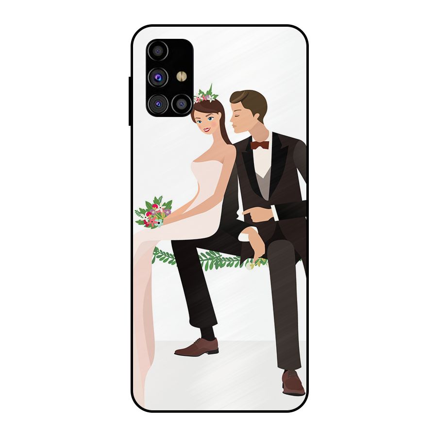 Wedding Couple Metal Back Case for Galaxy M31s