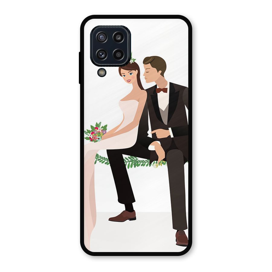 Wedding Couple Metal Back Case for Galaxy M32