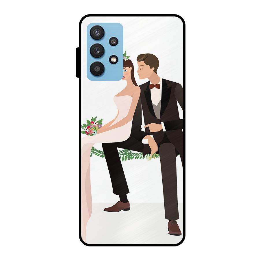 Wedding Couple Metal Back Case for Galaxy M32 5G