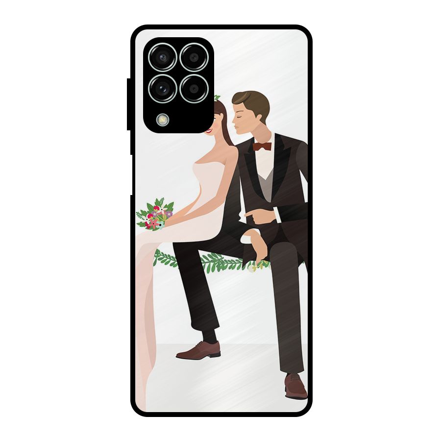 Wedding Couple Metal Back Case for Galaxy M33