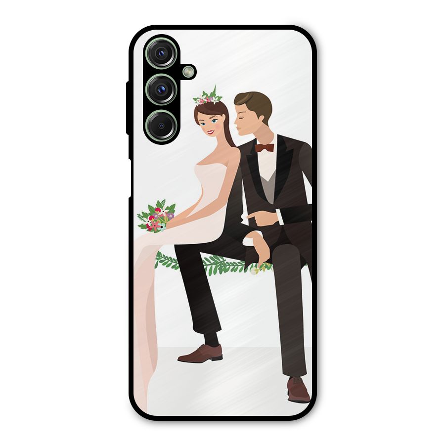 Wedding Couple Metal Back Case for Galaxy M34