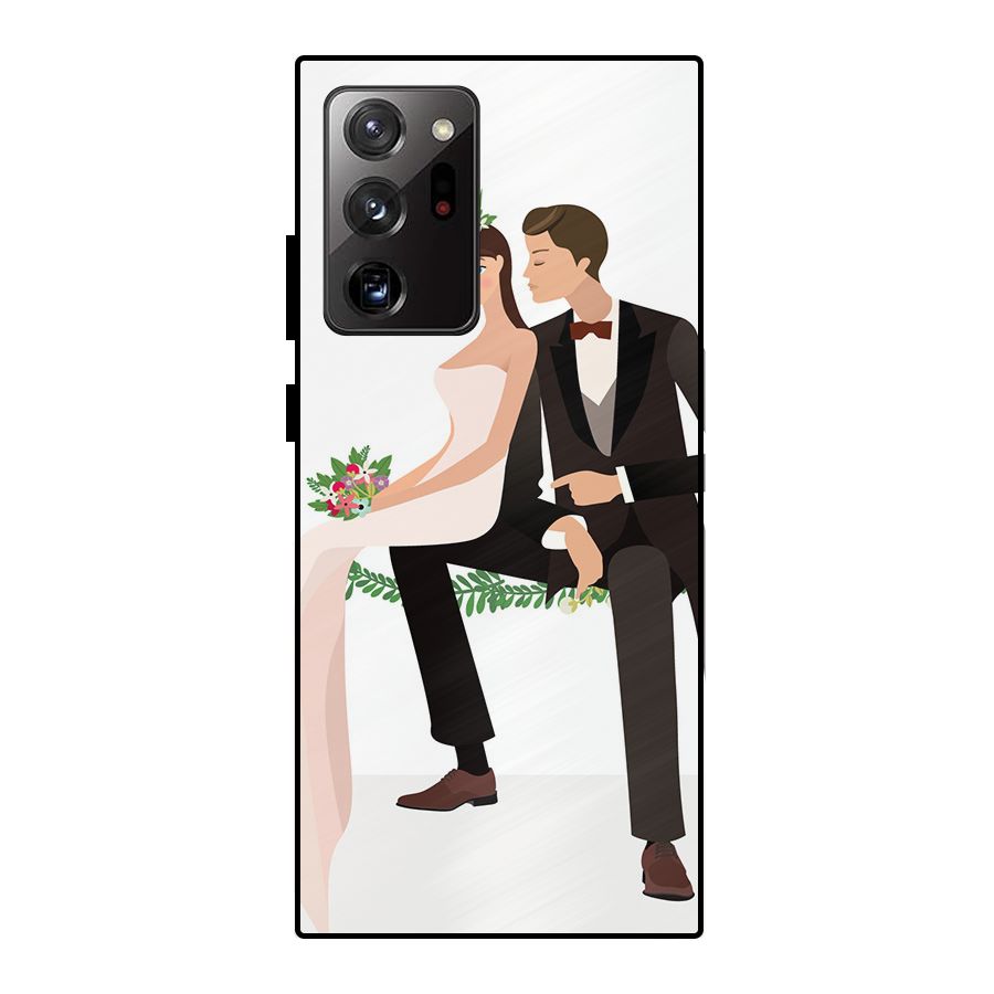 Wedding Couple Metal Back Case for Galaxy Note 20 Ultra