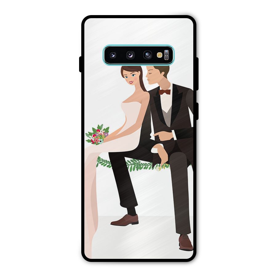 Wedding Couple Metal Back Case for Galaxy S10 Plus