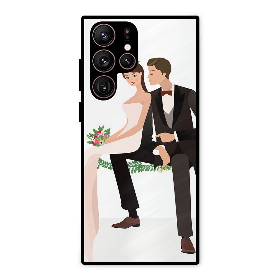 Wedding Couple Metal Back Case for Galaxy S22 Ultra 5G