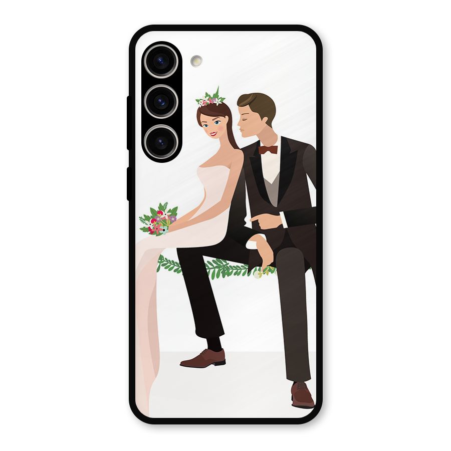 Wedding Couple Metal Back Case for Galaxy S23 Plus