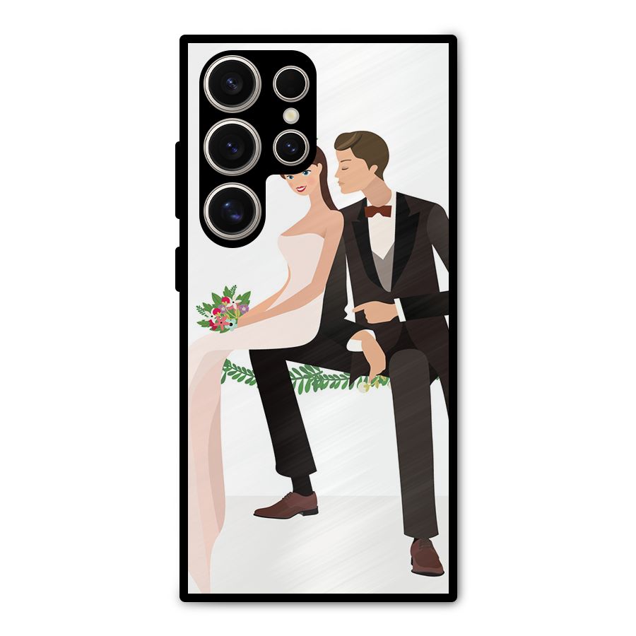Wedding Couple Metal Back Case for Galaxy S24 Ultra