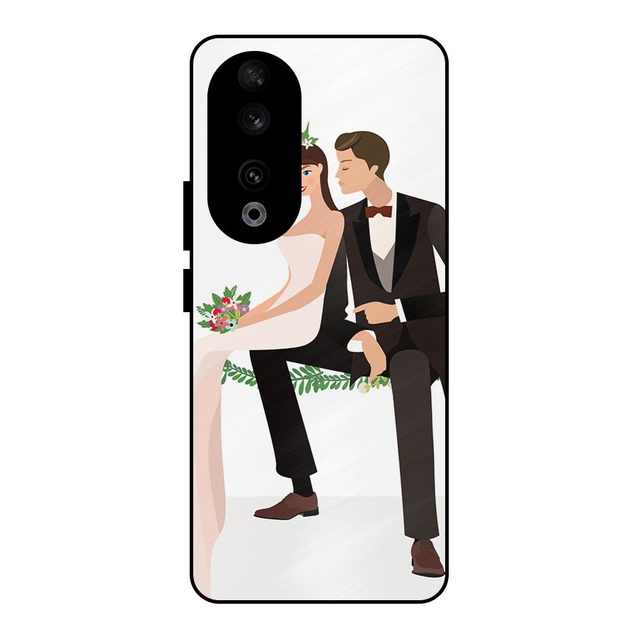 Wedding Couple Metal Back Case for Honor 90