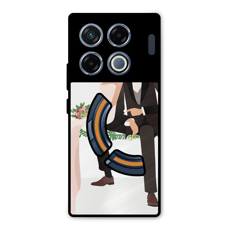 Wedding Couple Metal Back Case for Infinix GT 20 Pro