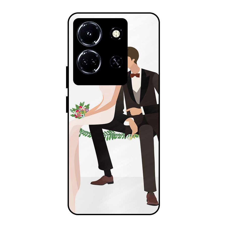Wedding Couple Metal Back Case for Infinix Note 30 5G