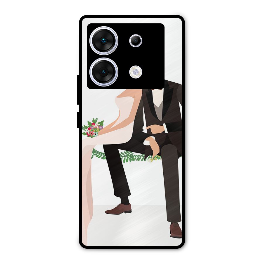 Wedding Couple Metal Back Case for Infinix Zero 30 5G