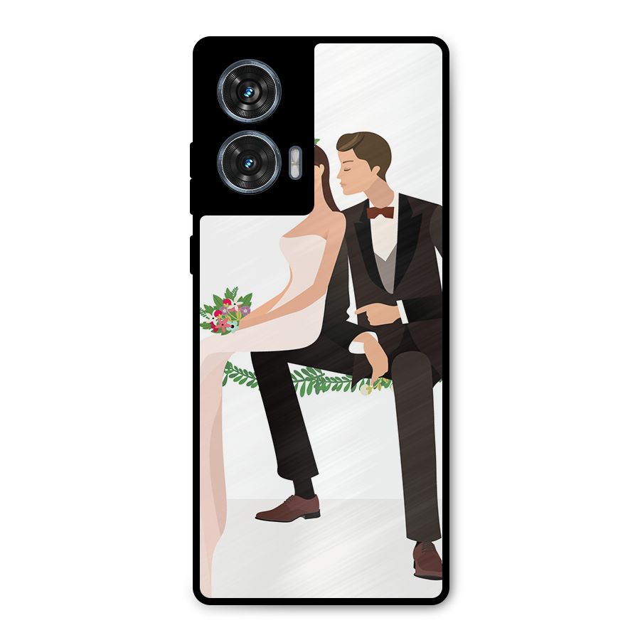 Wedding Couple Metal Back Case for Motorola Edge 50 Fusion
