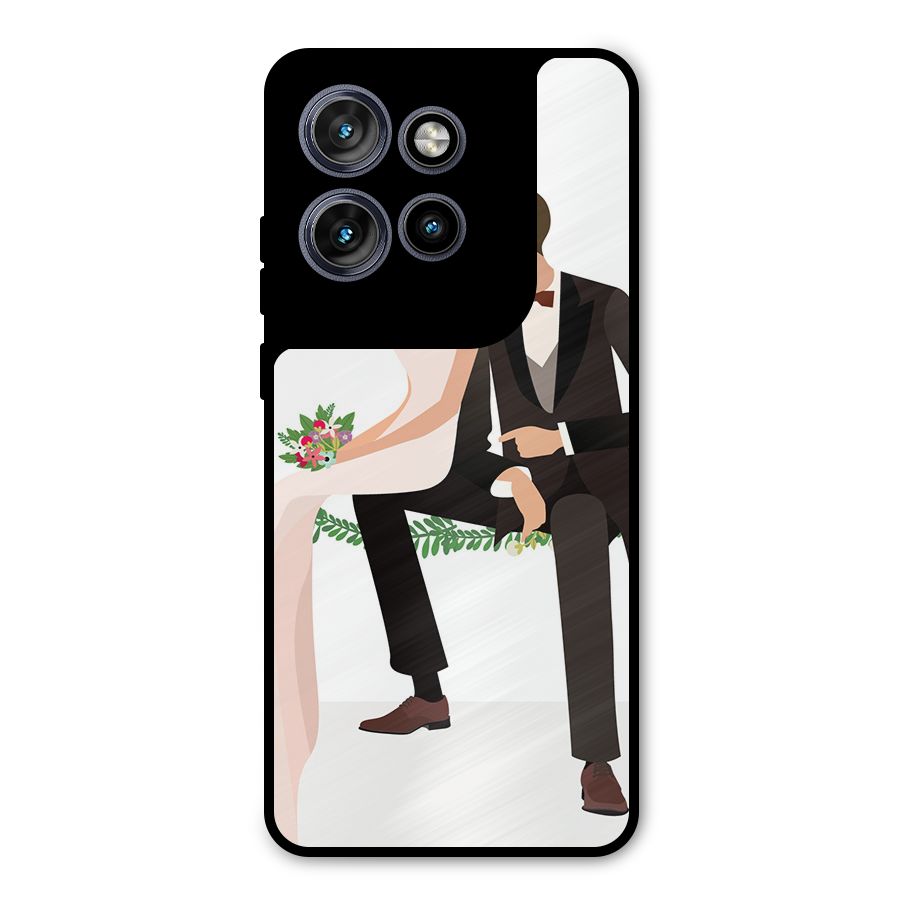 Wedding Couple Metal Back Case for Motorola Edge 50 Neo