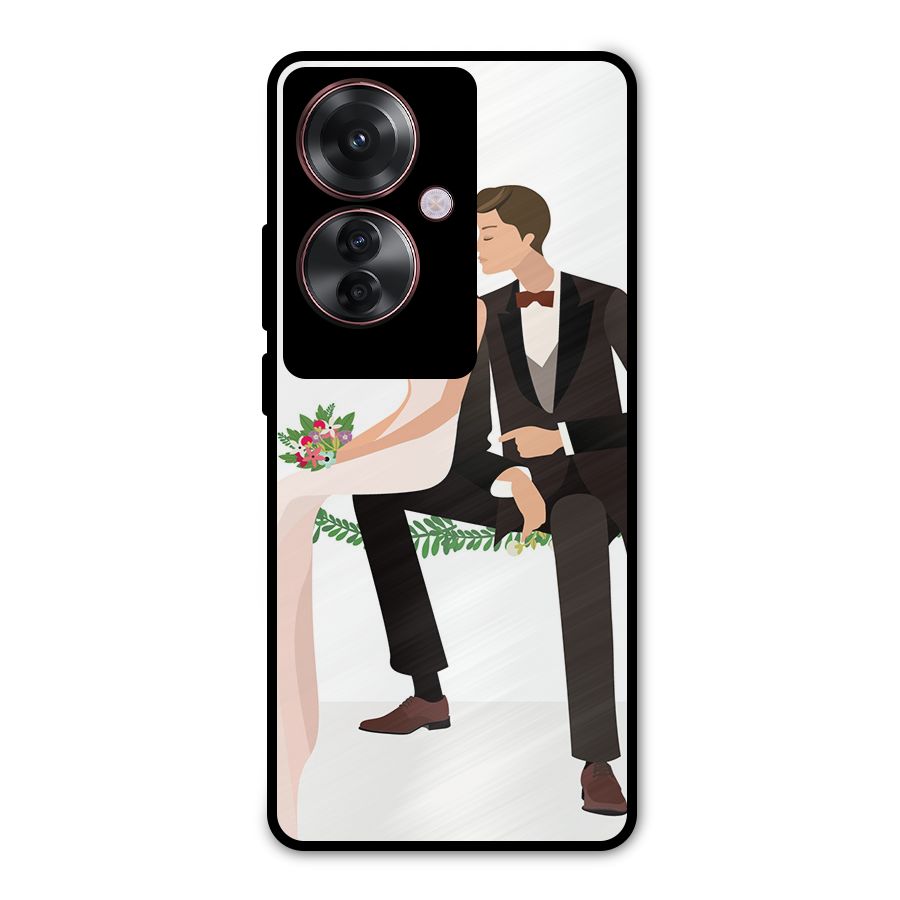 Wedding Couple Metal Back Case for Oppo F25 Pro